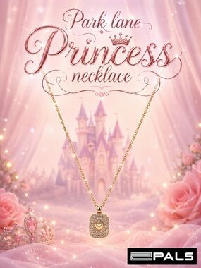 Park Lane Women’s Princess Necklace Gold Heart Crystal Pendant Romantic Glam NWT
